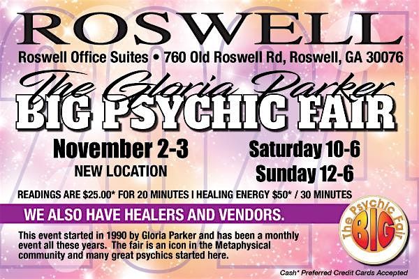 Psychic Fair ~ November 2-3, 2024