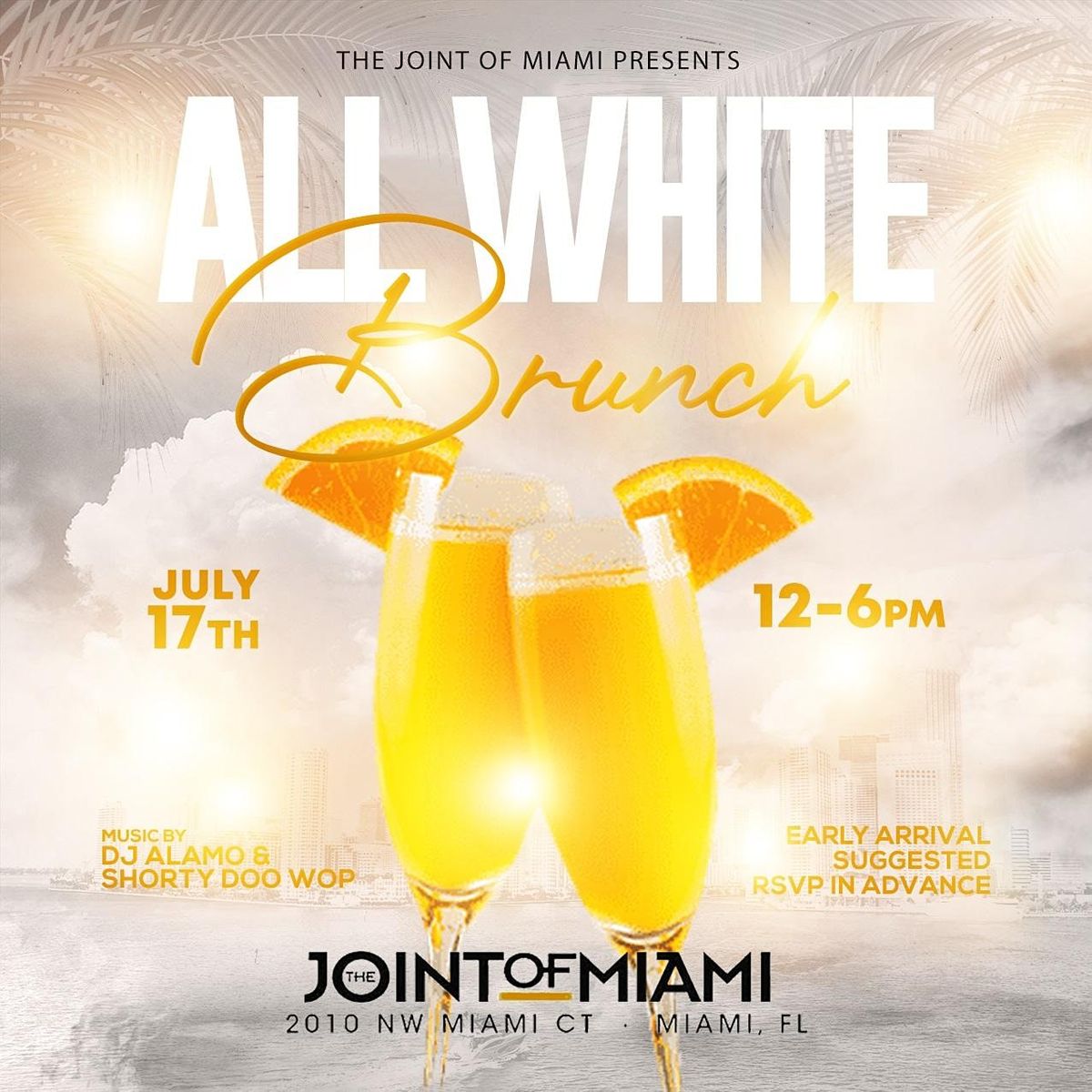 All White Brunch (Day Party) #SundayFunday FREE Mimosas 1pm-3pm