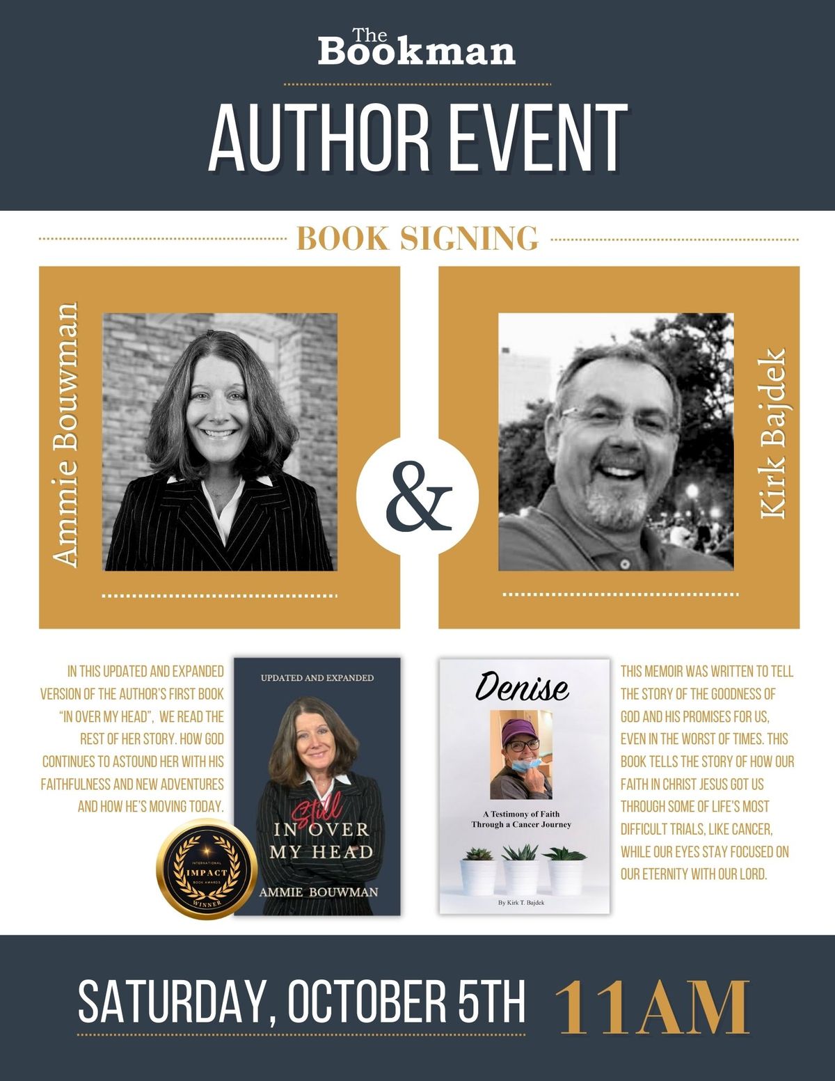 Author Book Signing with Ammie Bouwman & Kirk Bajdek