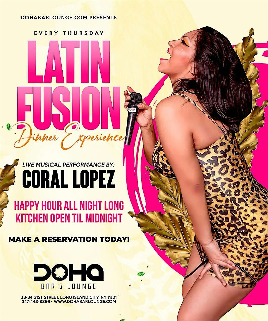 Every Thursday Latin Fusion Dinner & Live Music in Long Island City, NY