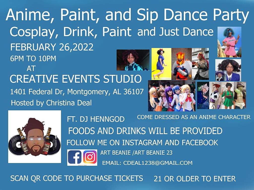 Anime, Paint, and Sip Dance Party