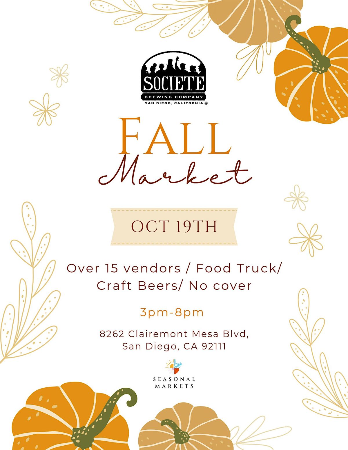 Societe Brewing Fall Market!