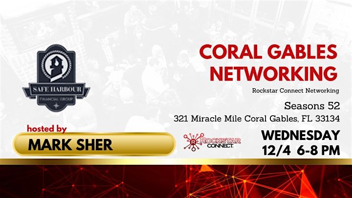 Free Coral Gables Rockstar Connect Networking Event (December, near Miami)