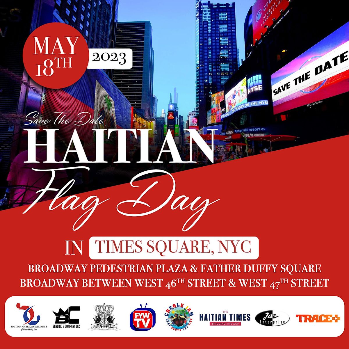 Haitian Flag Day Times Square NYC, Times Square, New York, 18 May 2023