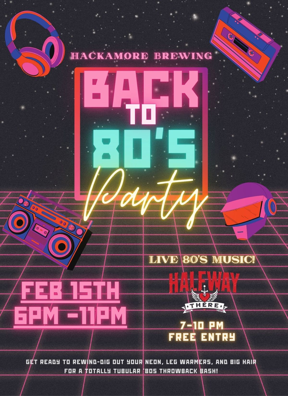 Back to the 80\u2019s party @ Hackamore Brewing! 