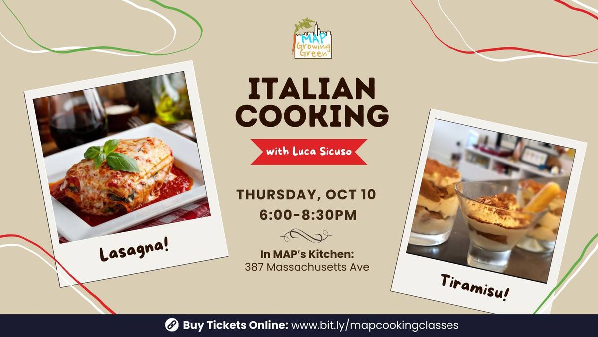 Italian Cooking Class: Lasagna and Tiramisu