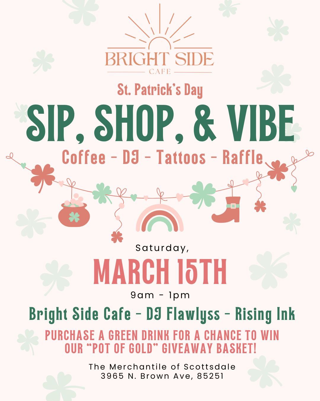 St. Patrick's Day Sip, Shop, & Vibe at The Merchantile!