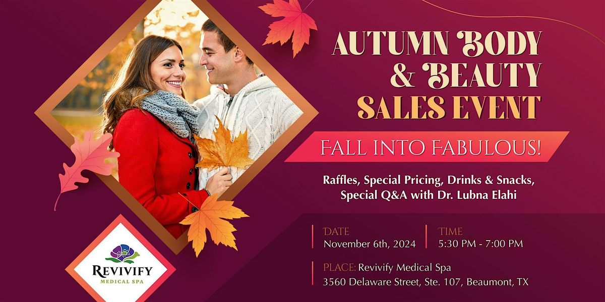 Revivify Medical Spa's Autumn Body & Beauty Sales Event