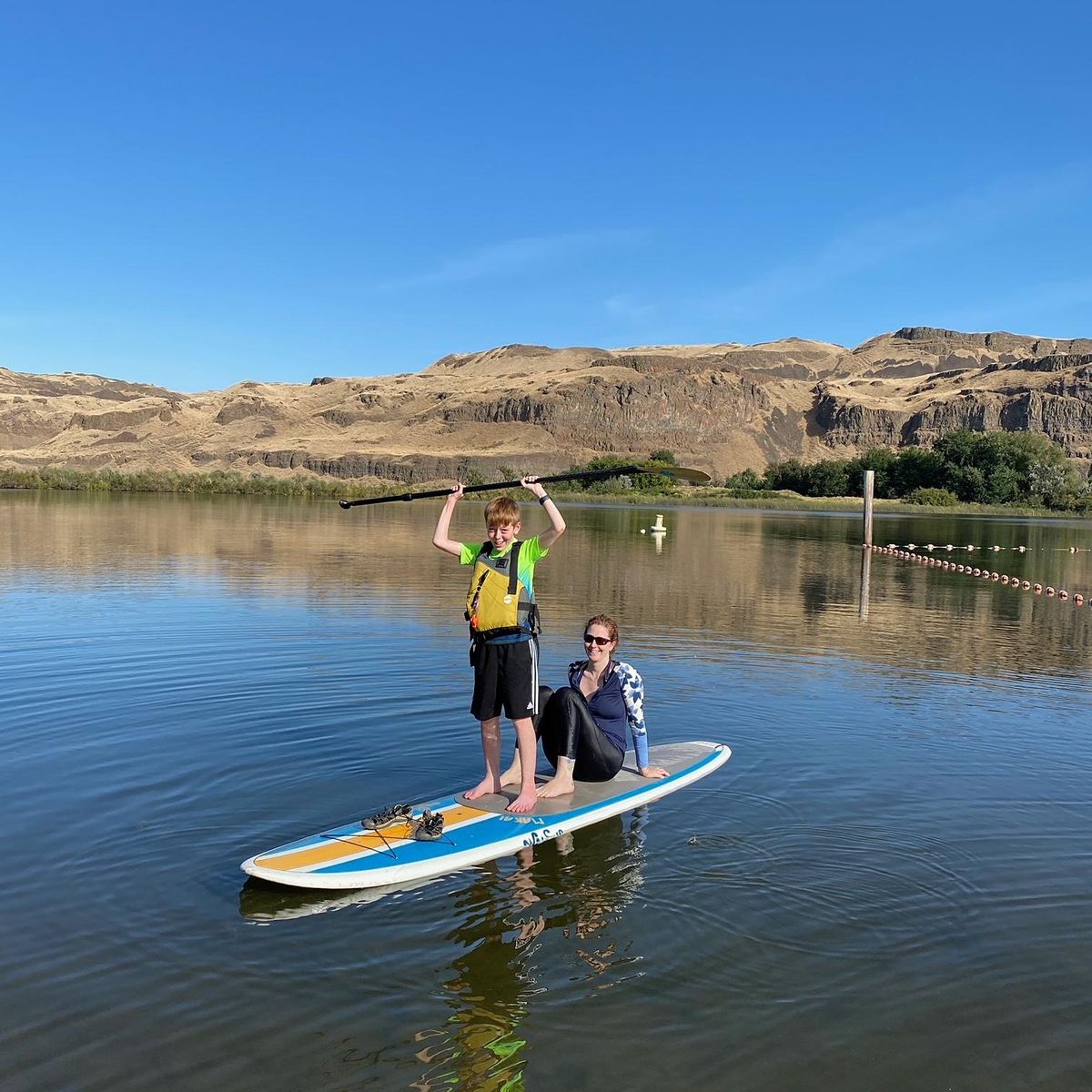 Morning Family Paddle boarding Adventure