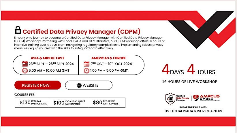 Certified Data Privacy Manager (CDPM) Workshop APAC & ME