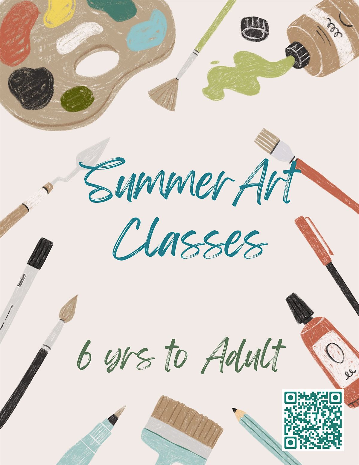 Summer Art Class for ages 6 yrs to adult