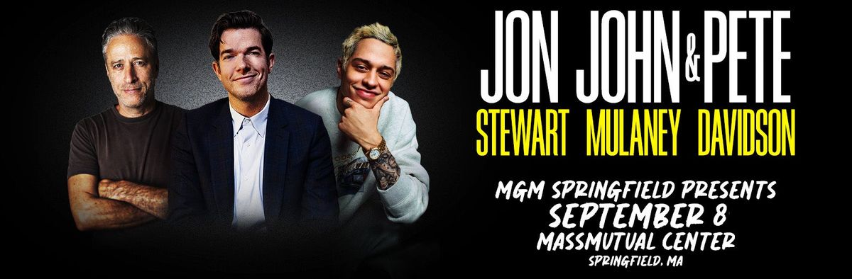 Jon Stewart, John Mulaney and Pete Davidson at Prudential Center