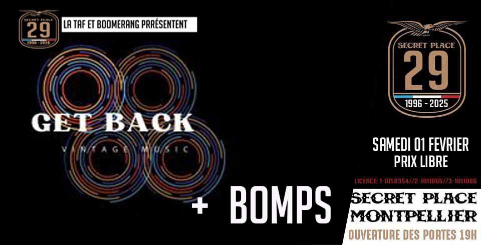 LA TAF et BOOMERANG pr\u00e9sentent GETBACK + BOMPS