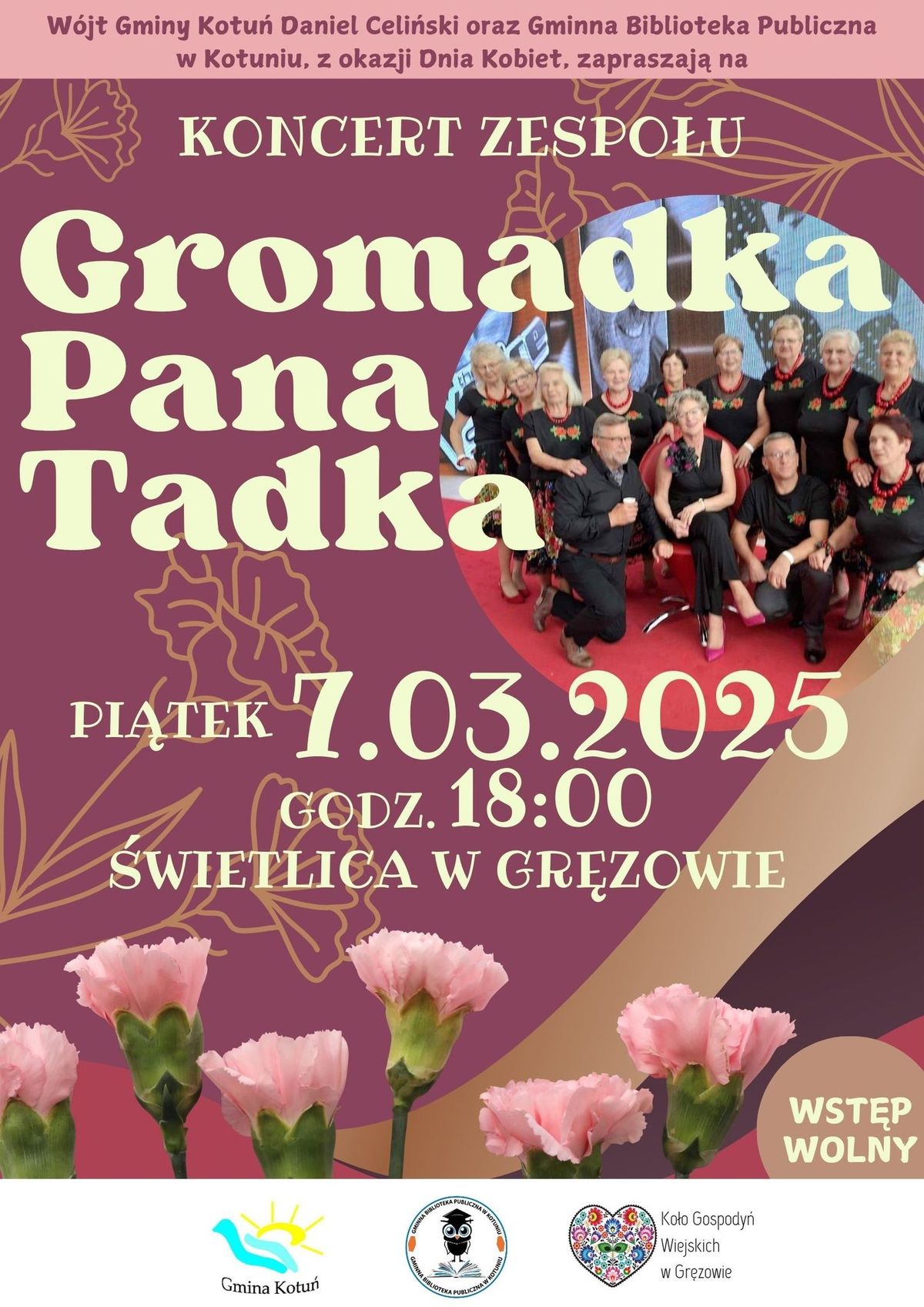 Koncert zespo\u0142u "Gromadka Pana Tadka" w Gr\u0119zowie