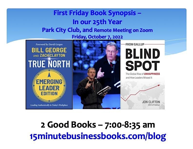 First Friday Book Synopsis, October 7, 2022