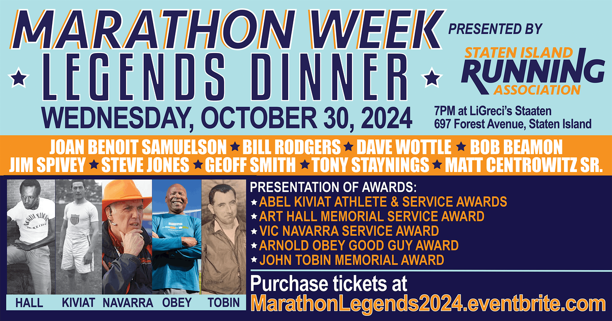 Marathon Week Legends Dinner presented by Staten Island Running Association