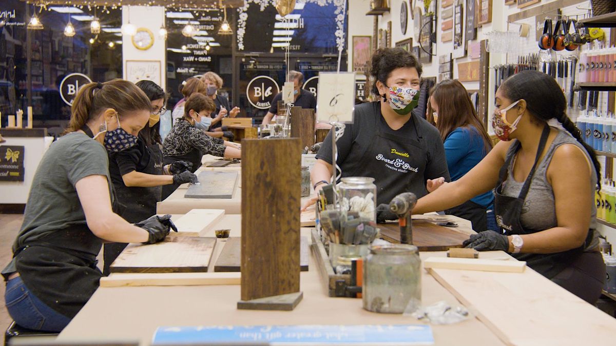 DIY Wood Painting Board and Brush Creative Studios Fairfax