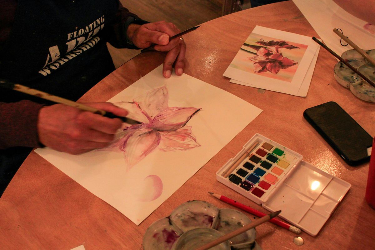 Wine & Watercolour Painting Night at Duke St Market