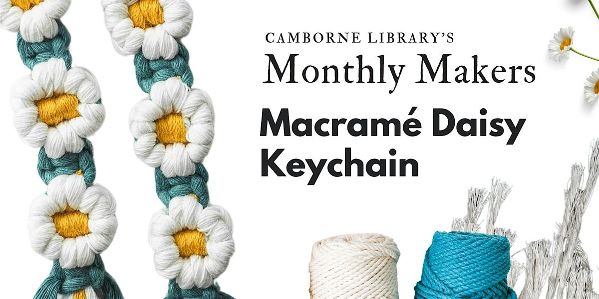 Macram\u00e9 Daisy  Keychain - Monthly Makers
