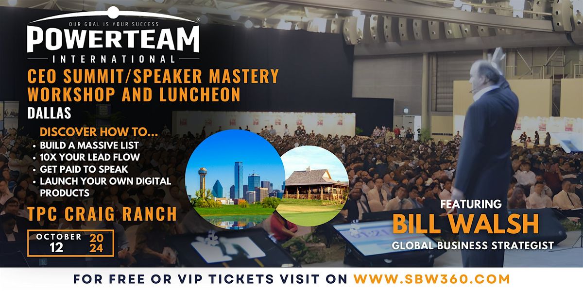 CEO Summit\/Speaker Mastery Workshop & Luncheon