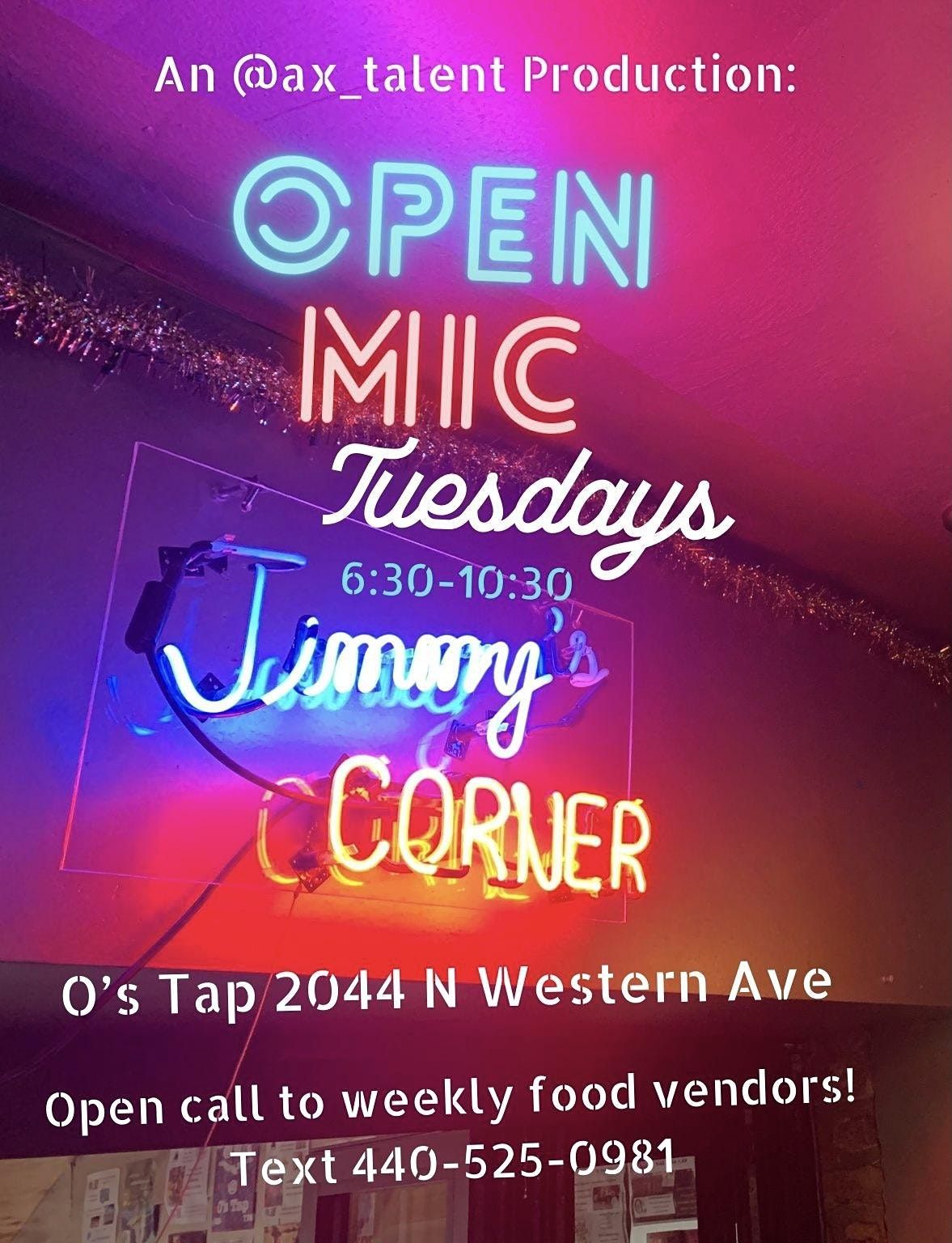 Open Mic Tuesdays and Food Pop up at O's Tap!