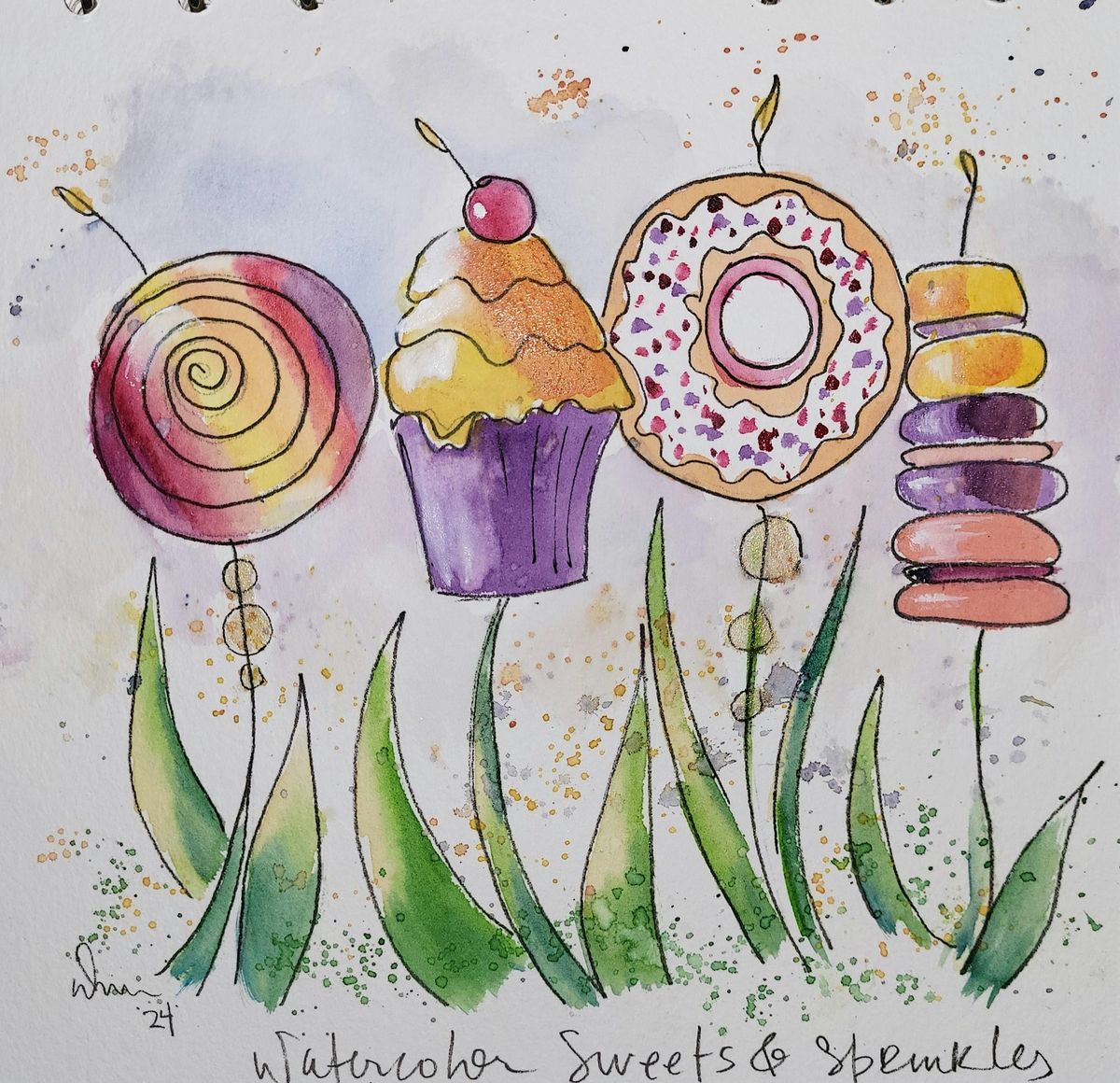 Sweets & Sprinkles- Watercolor class for Kids!