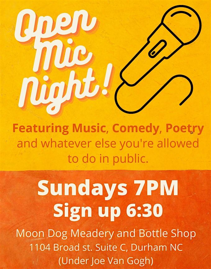 Open Mic Night - Moon Dog Meadery Free Event