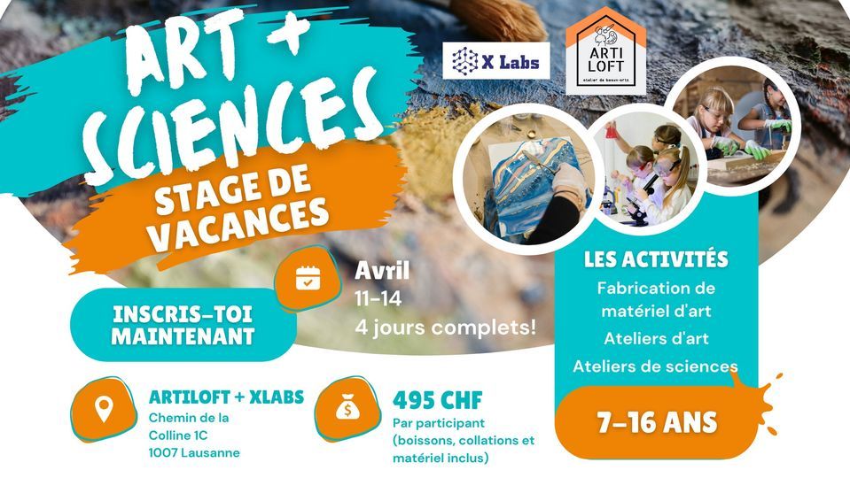 Camp de vacances: Art + Science, Artiloft, Lausanne, 11 April 2023