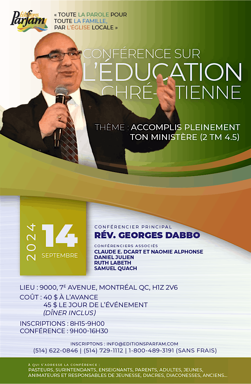 CONF\u00c9RENCE SUR L'\u00c9DUCATION CHR\u00c9TIENNE