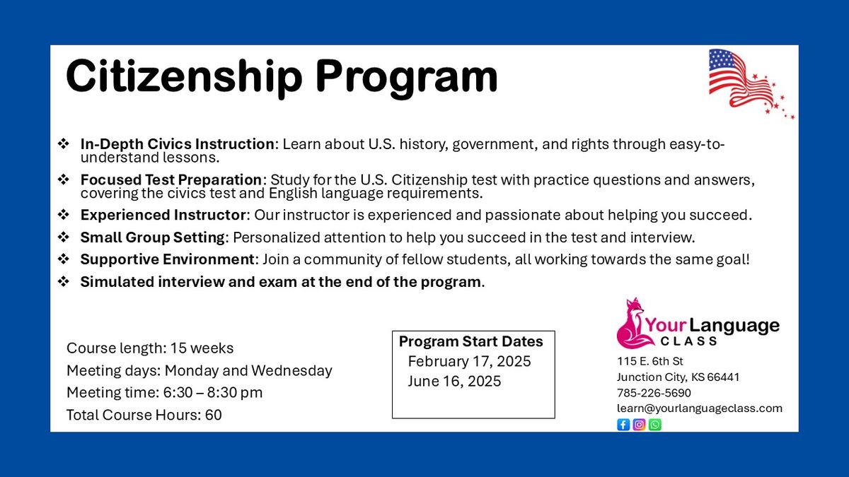 Last day to register for February's US Citizenship Program