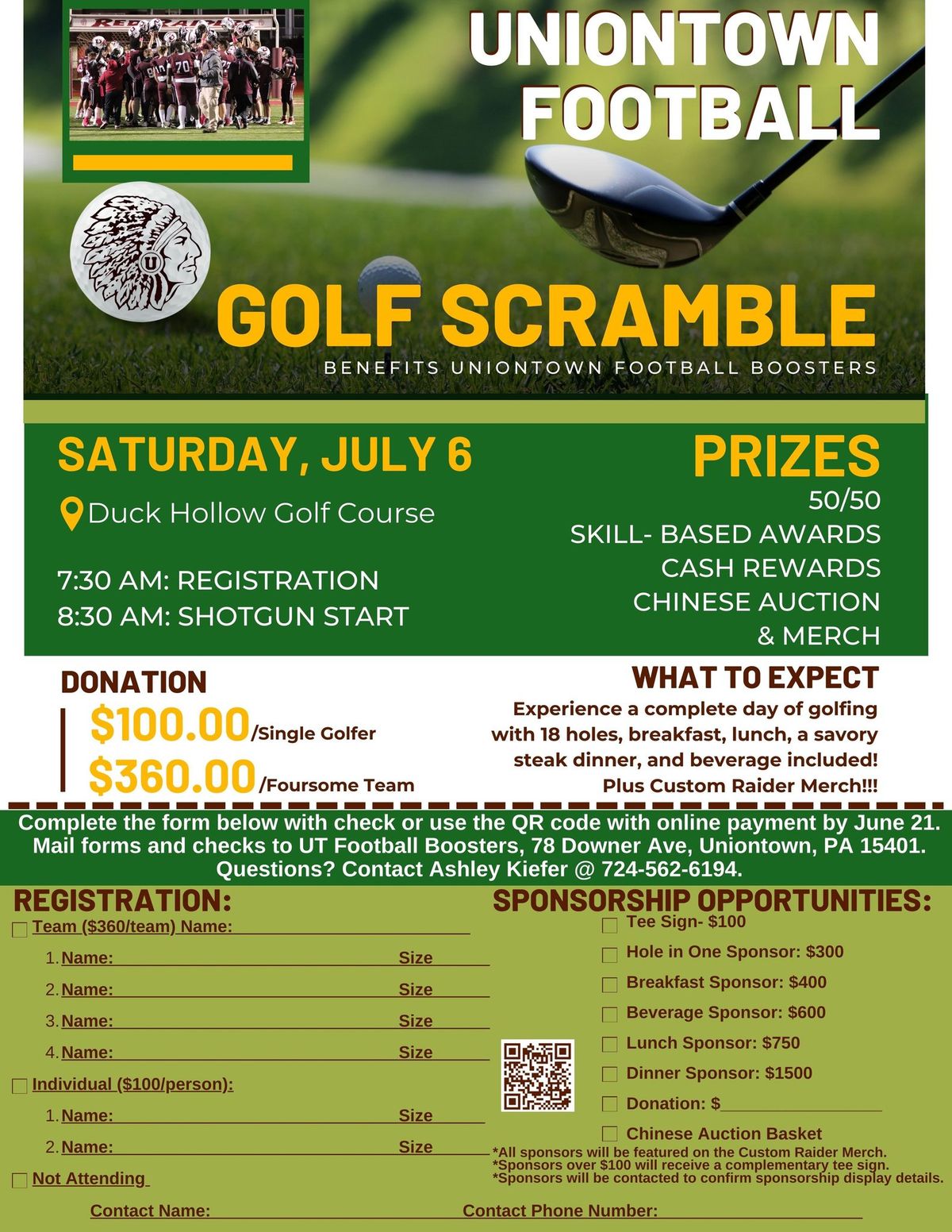 UNIONTOWN FOOTBALL GOLF SCRAMBLE