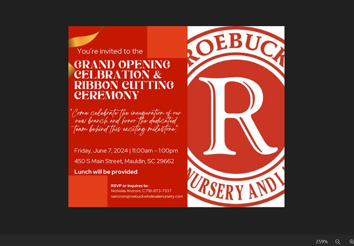 Mauldin Grand Opening Celebration: Roebuck Wholesale Nursery & Landscaping