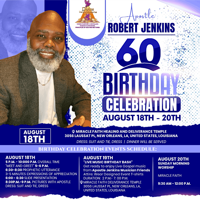 Apostle Robert Jenkins 60th Birthday Celebration