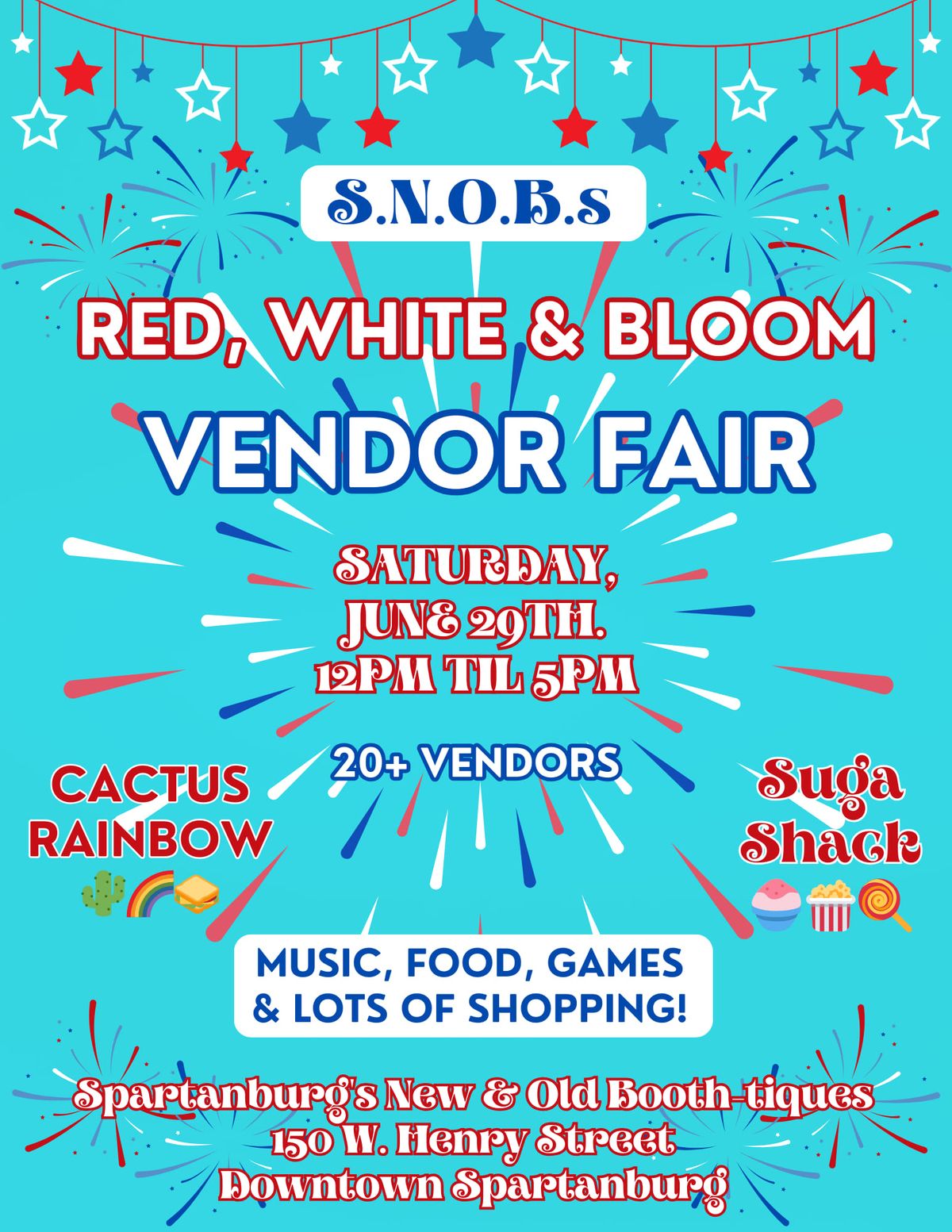 SNOBs Red, White & Bloom Vendor Fair
