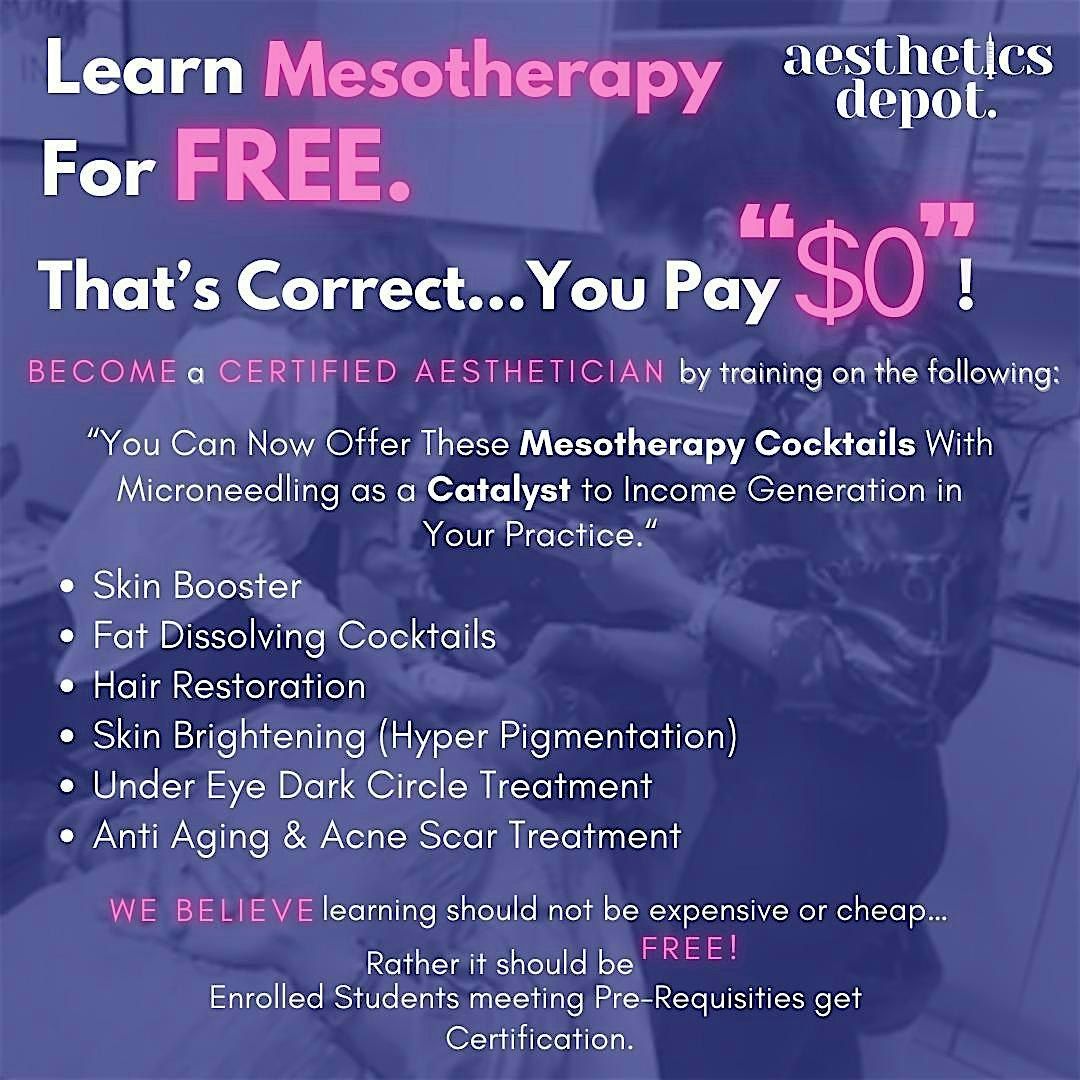 Mesotherapy Training for Free at Institute of Medical Aesthetics Toronto