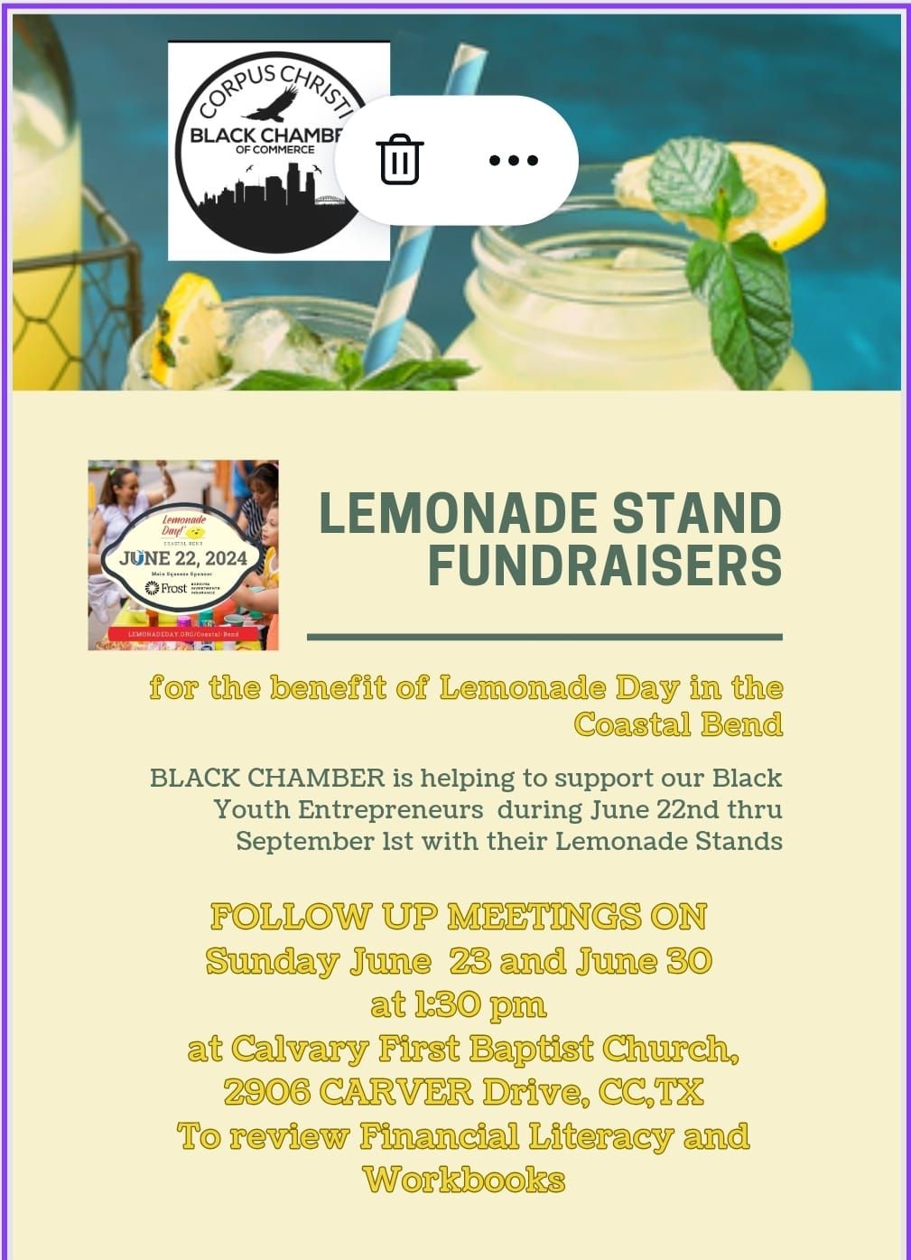 Meet Up for Lemonade Day Market participants