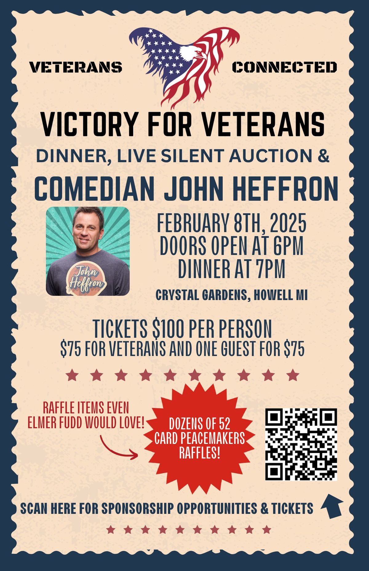 Victory For Veterans Dinner - Presented by Veterans Connected, Featuring Comedian John Heffron