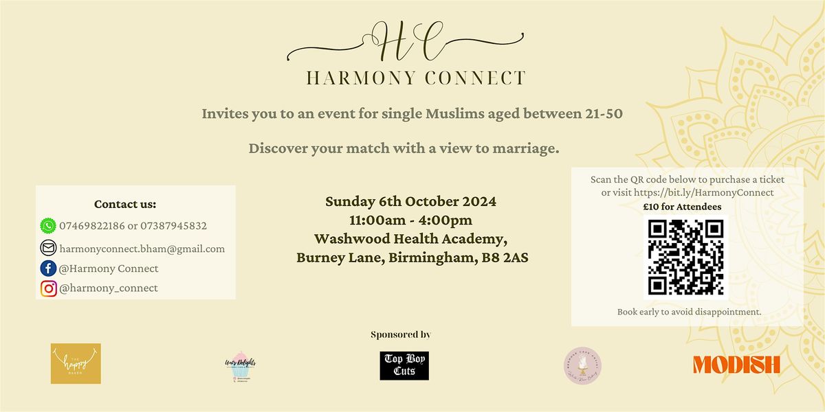 Harmony Connect Muslim Matrimonial Event (21- 50 years)