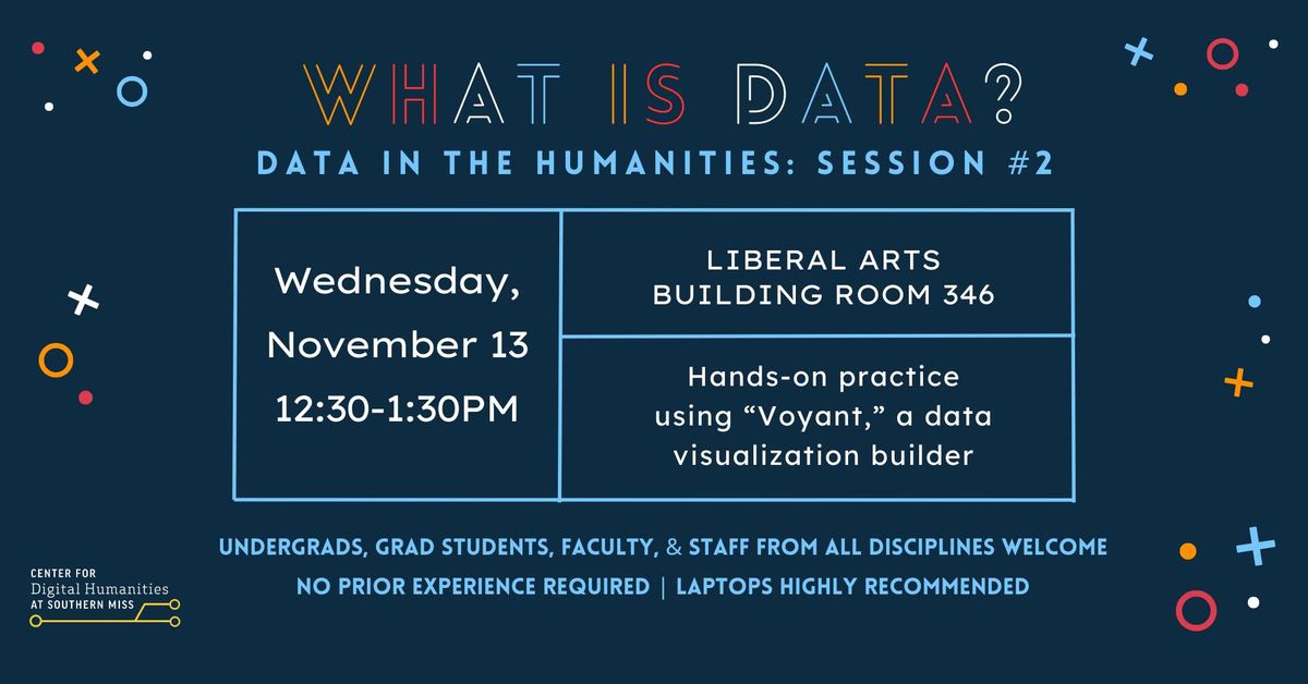 "What is Data?" Data & Datasets in the Humanities: Session #2