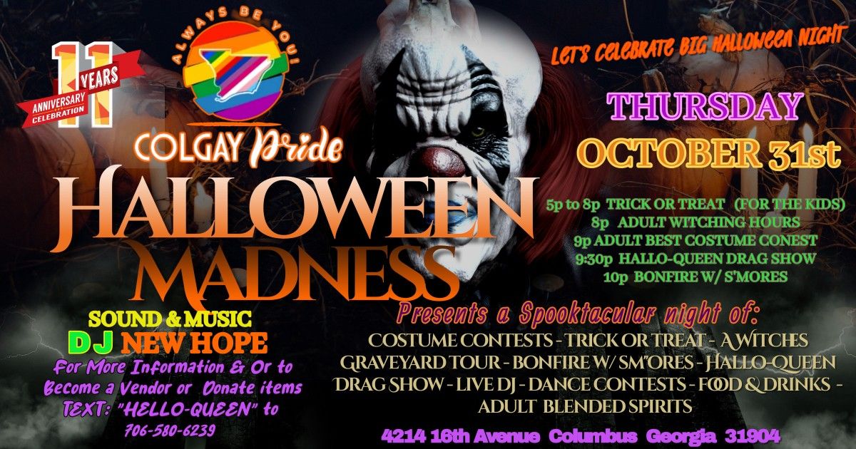 11th Annual Colgay Pride Halloween Festival