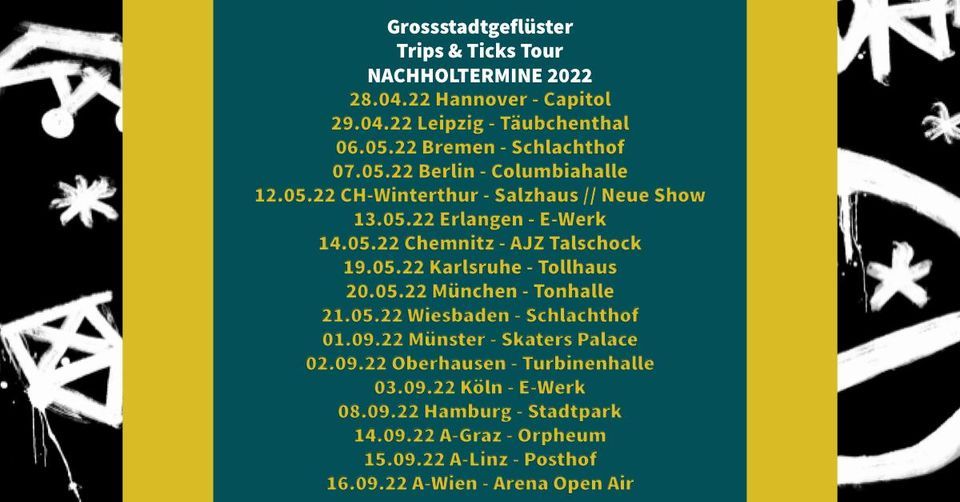 Grossstadtgefl\u00fcster \u2022 Trips & Ticks Tour 2022 \u2022 Stadtpark Open Air