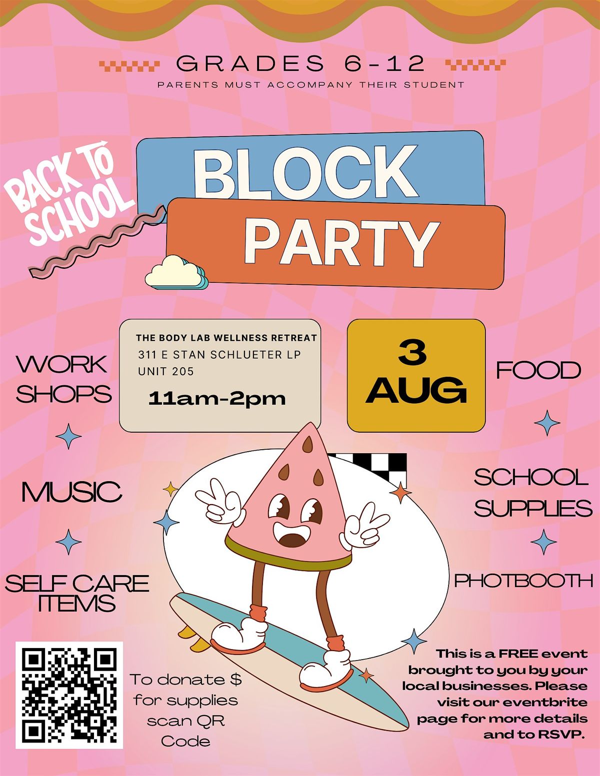 Back to School Block Party Grades 6-12