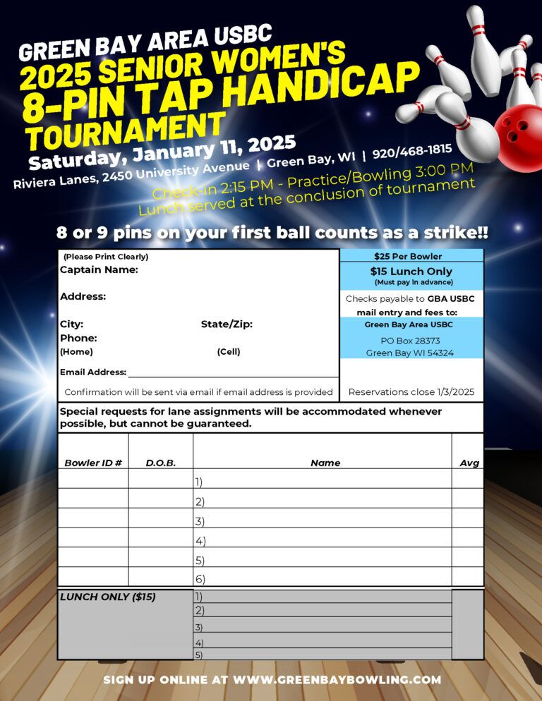 Senior Women's 8-Pin Tap Handicap Tournament