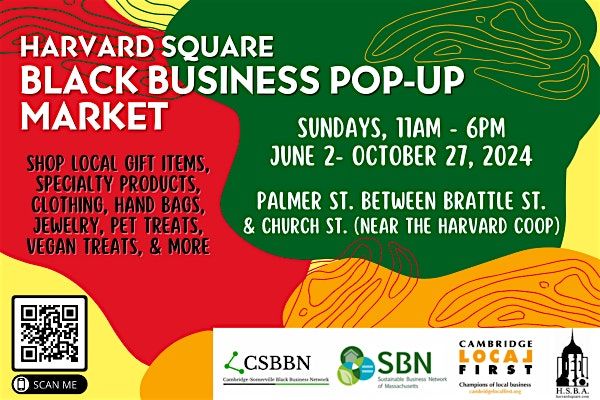 Black- Owned Business Pop-Up Market in Harvard Square - FREE!