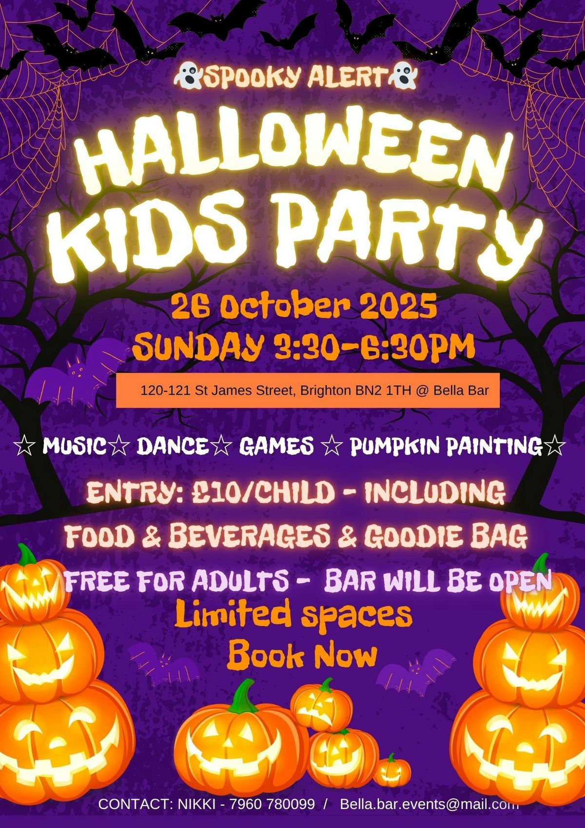 Halloween Kids Party 26 October 2025 15:30-18:30