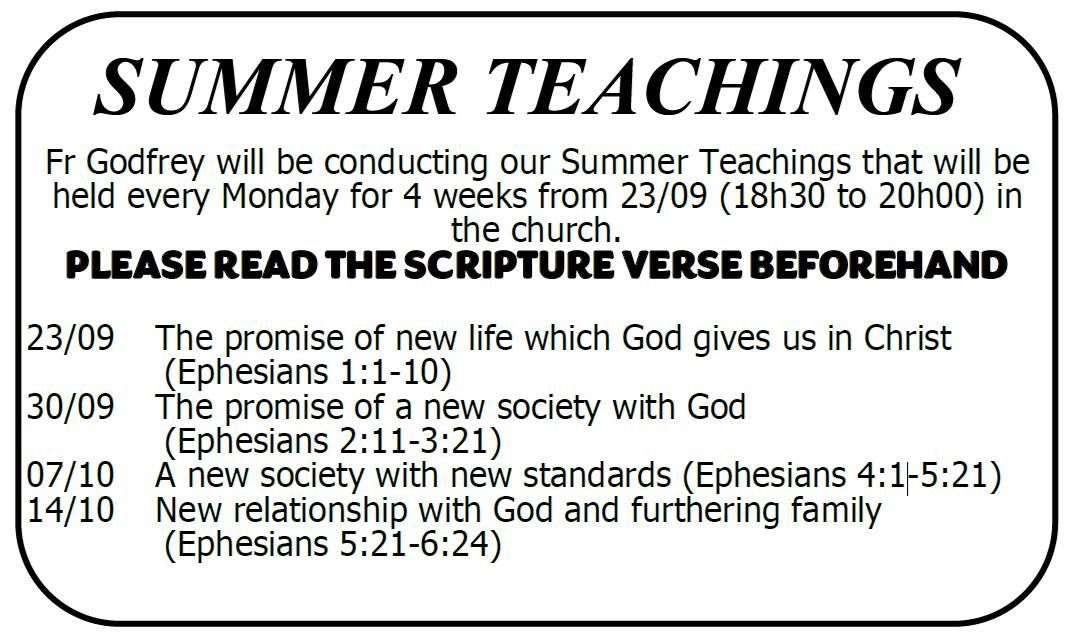 Summer Teaching