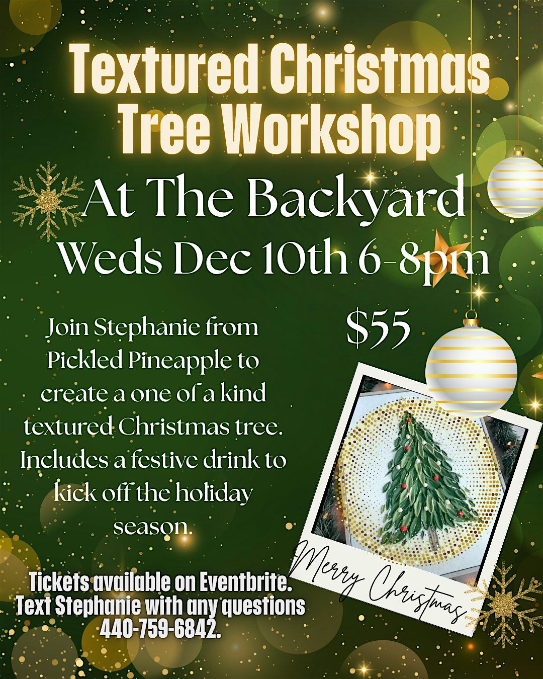 Textured Christmas Tree Workshop at The Backyard