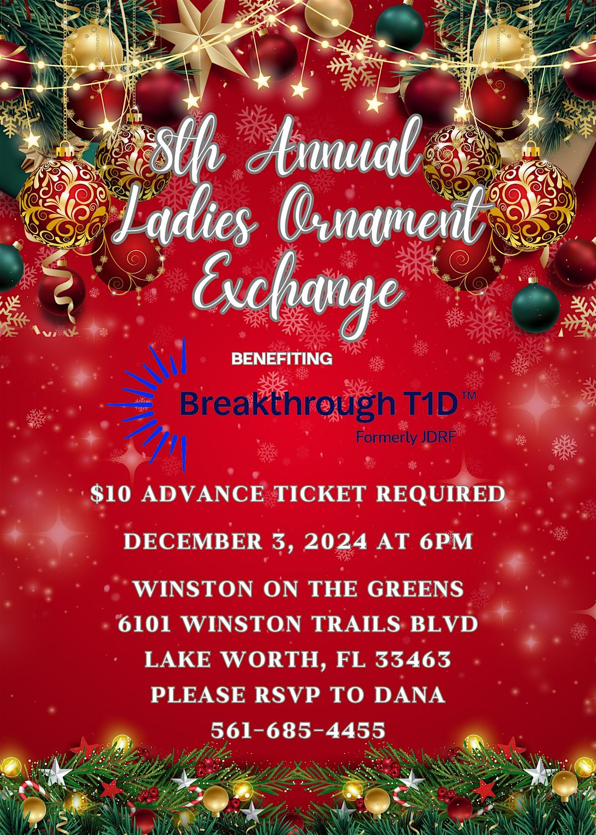 8th Annual Ladies' Ornament Exchange Benefiting Breakthrough T1D!