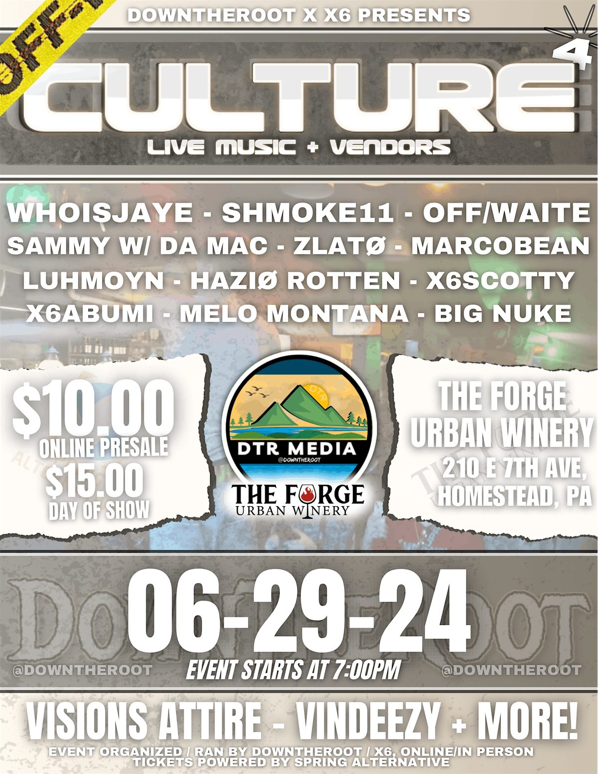 Culture 4 Presented By DownTheRoot & X6 (Live Music + Vendors)
