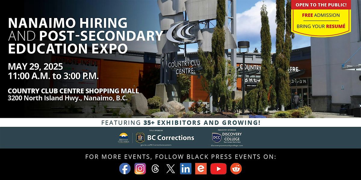 FREE Nanaimo Hiring  and Post-Secondary Education Expo 2025